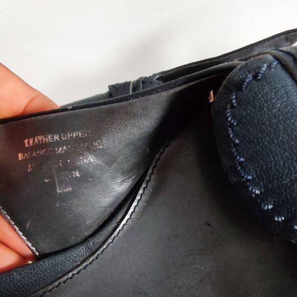 Vintage Y2K 90s Karen Scott Navy Blue Leather Slingback Pointy Toe Kitten Heel 9 - Picture 10 of 10